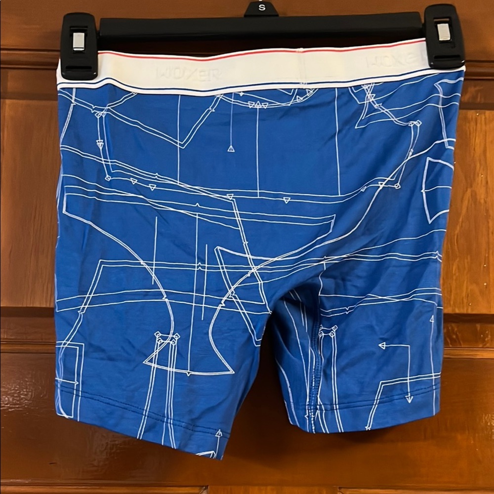 Woxer Intimates Blue and White Geometric Panties - Picture 2 of 4